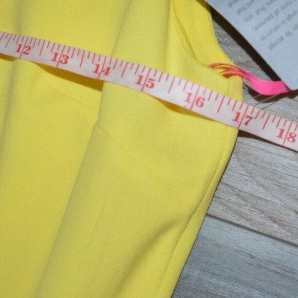 NWT Betsey Johnson Yellow New Spring Sun Scuba Crepe Dress FLO6K29 Sleeveless 6 - Picture 5 of 10